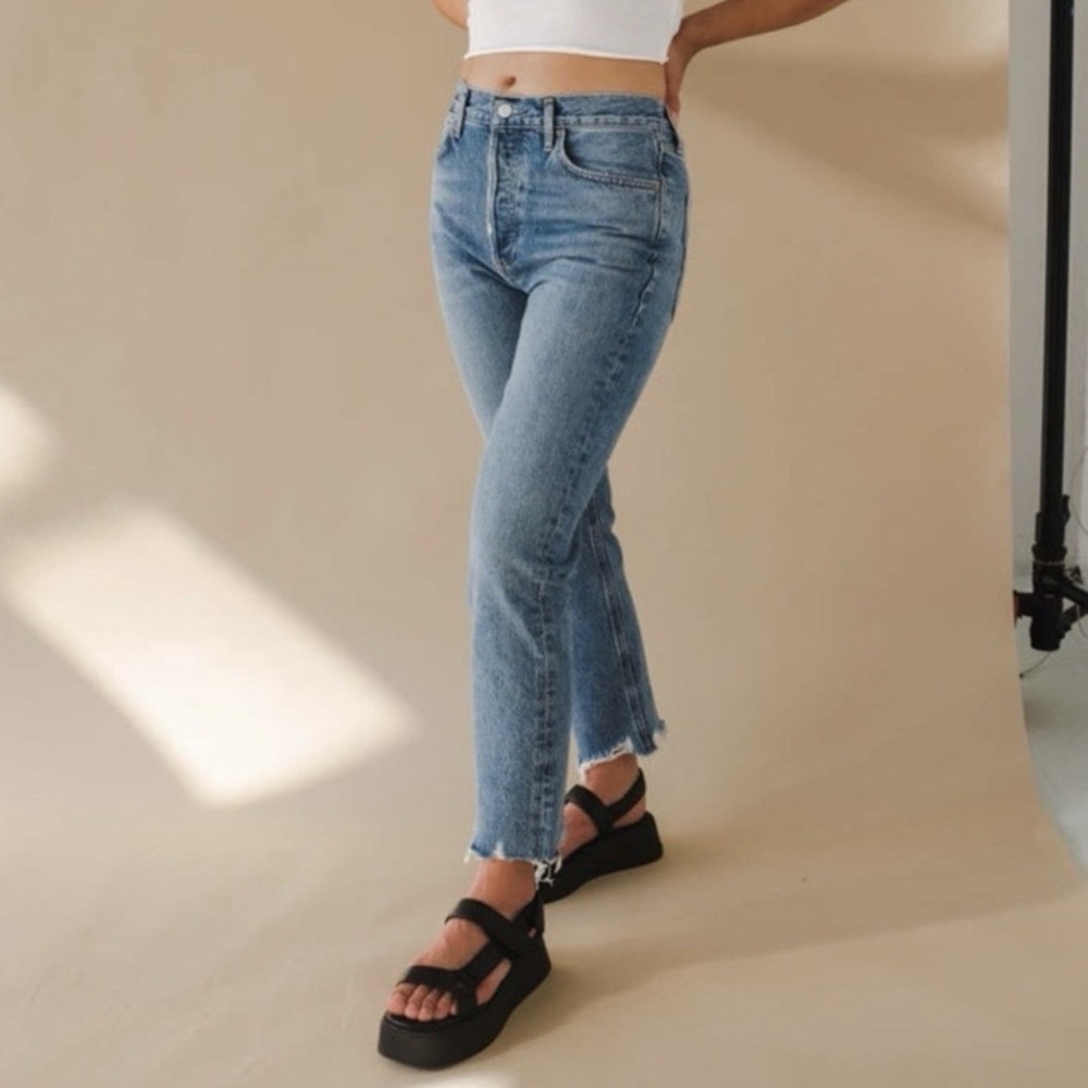 AGOLDE Riley High Rise Straight Crop Jeans Size 26 Women A056B-1370 Casual Boho